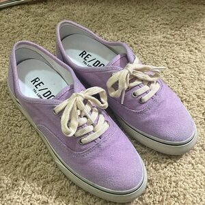 Re/done faded lilac new low top purple skater sneakers size 39